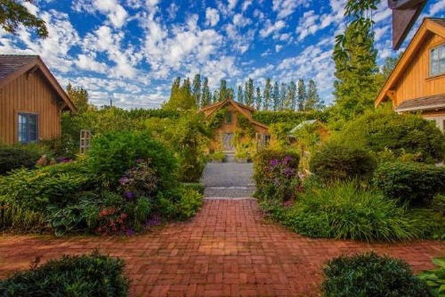 Terracotta Brick Paths Define Space