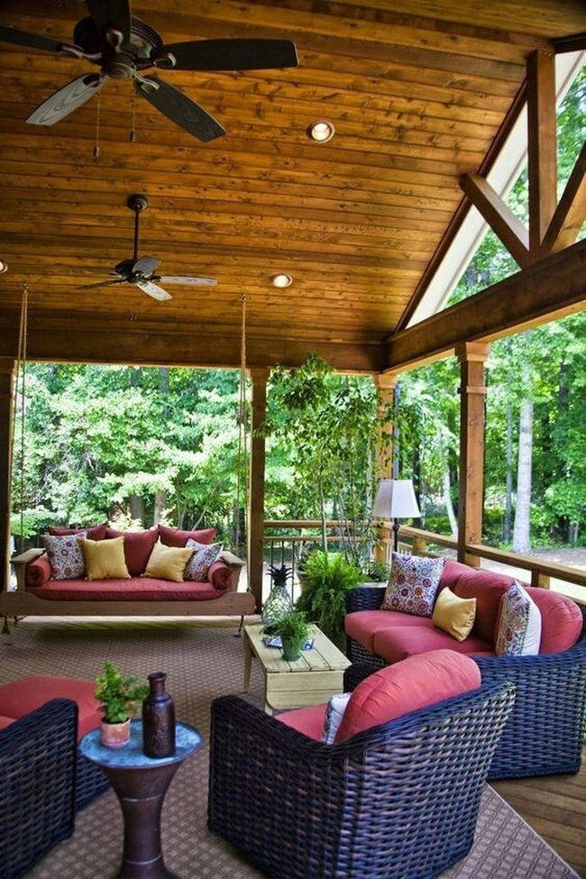 Earthy Cushions, Natural Wood Seating