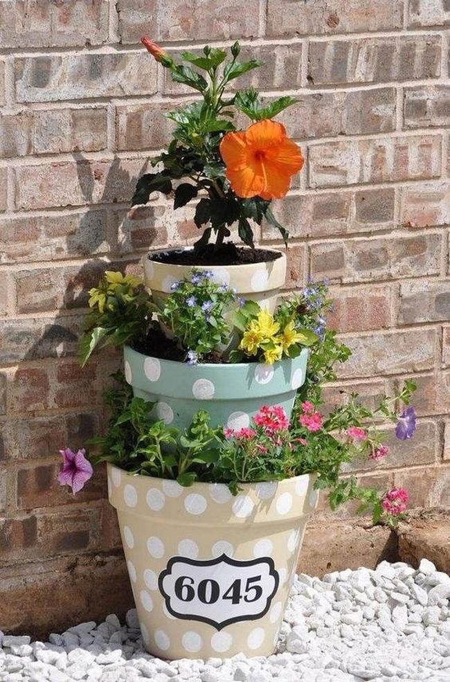Colorful Polka Dot Tower Garden