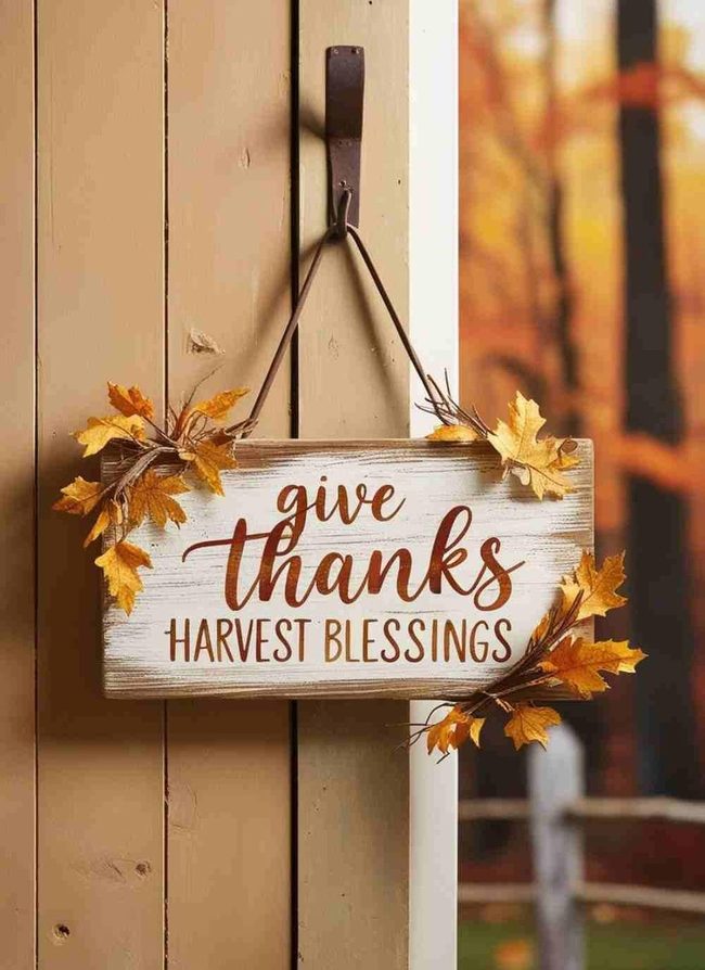 Wooden Fall Greetings For Porches