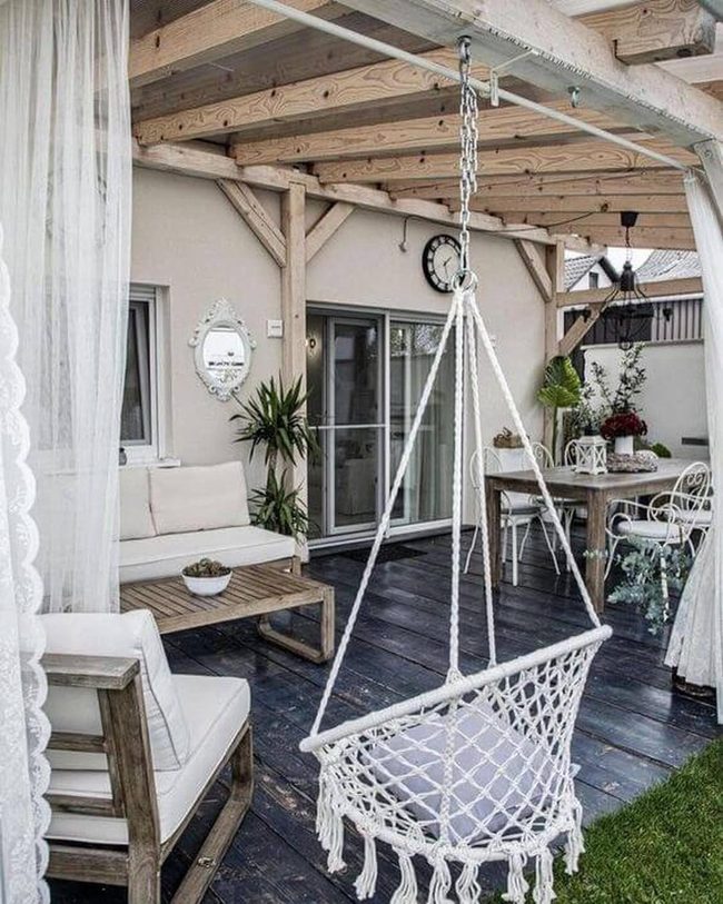Fabric Draped Hanging Chair Retreat