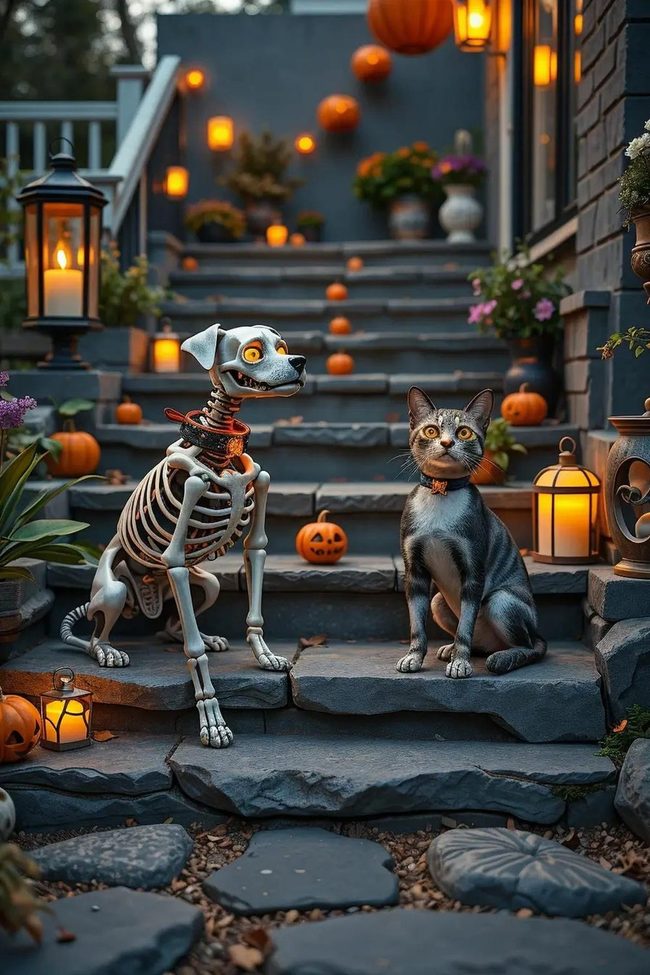 Glowing Skeleton Pet Decorations