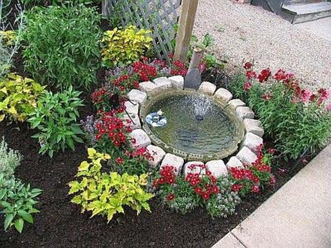 Red Flowers Frame Flowing Water