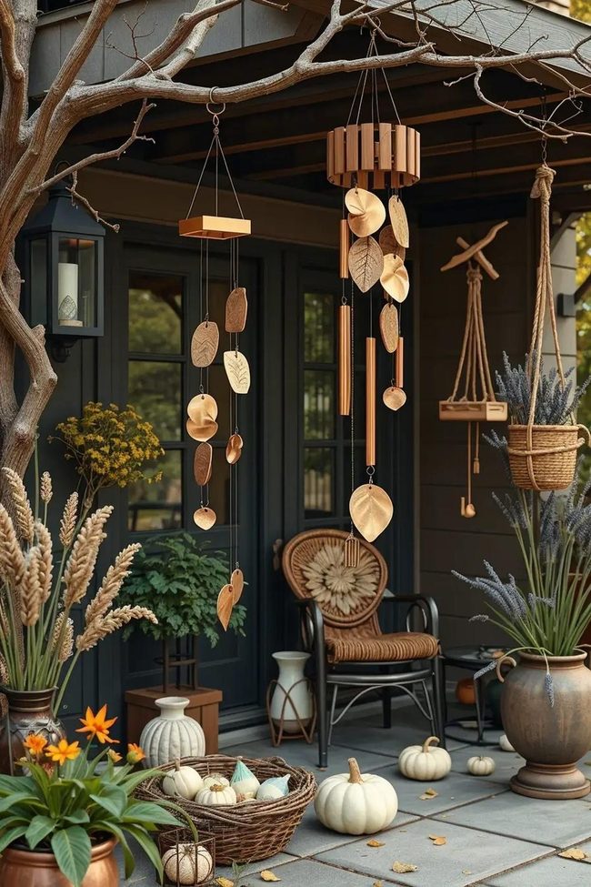 Copper Chimes with Warm Patina