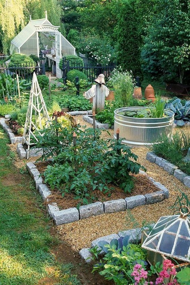 Raised Beds Gravel Pathways Garden