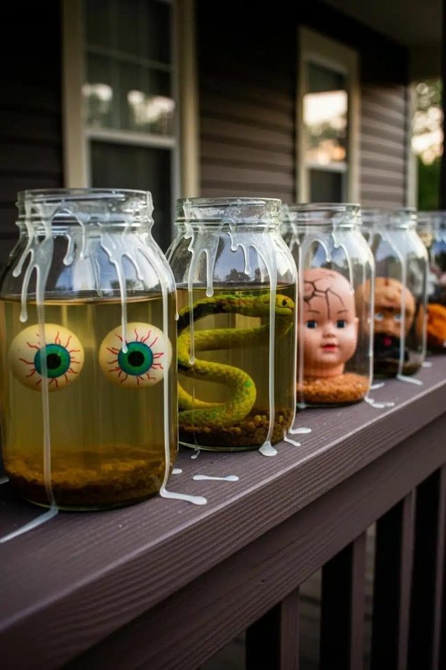 Yellow Preserved Creepy Creatures Glass Collection