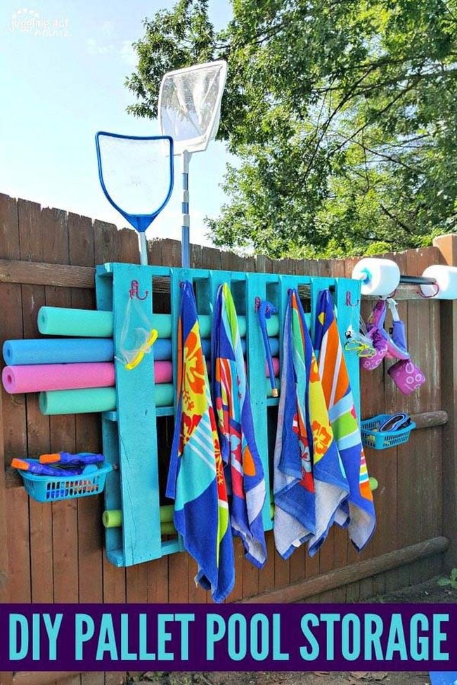 Vertical Pallet Poolside Storage