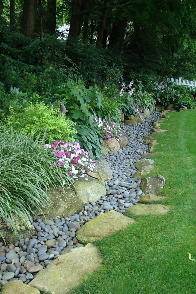 River Rocks Frame Natural Plantings