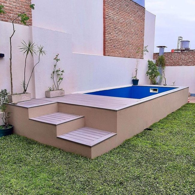 Wooden Deck Transforms Pool Area
