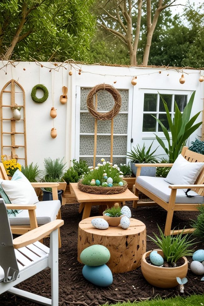 Reclaimed Teak Easter Landscape Accents