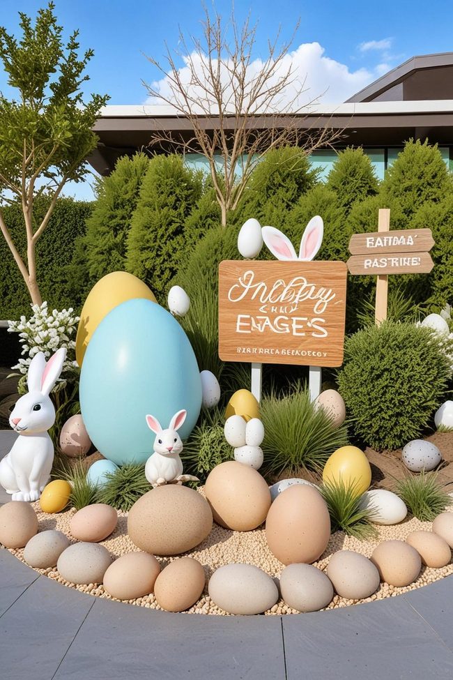 Oversized Painted Eggs Everywhere