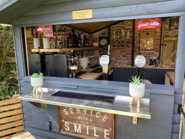 Wooden Garden Bar For Evening Gatherings