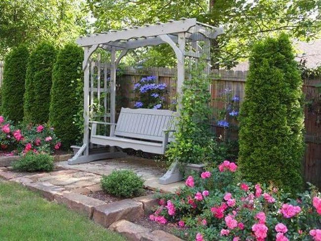 Gray Swing Among Wild Blooms