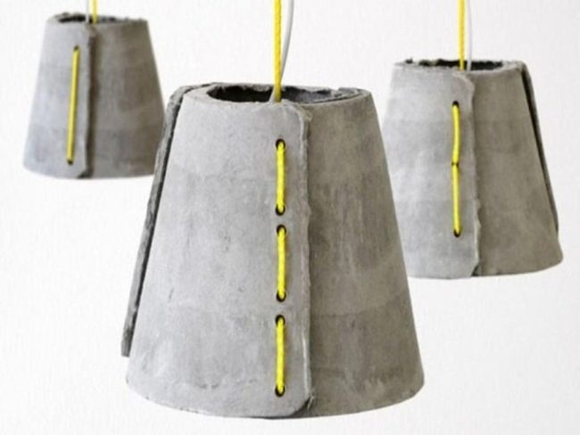 Yellow Cord Industrial Concrete Pendants