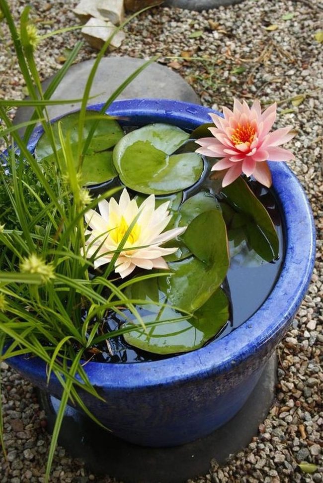 Blue Ceramic Water Garden Oasis