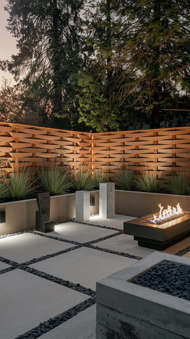 Interwoven Timber Pattern Fence