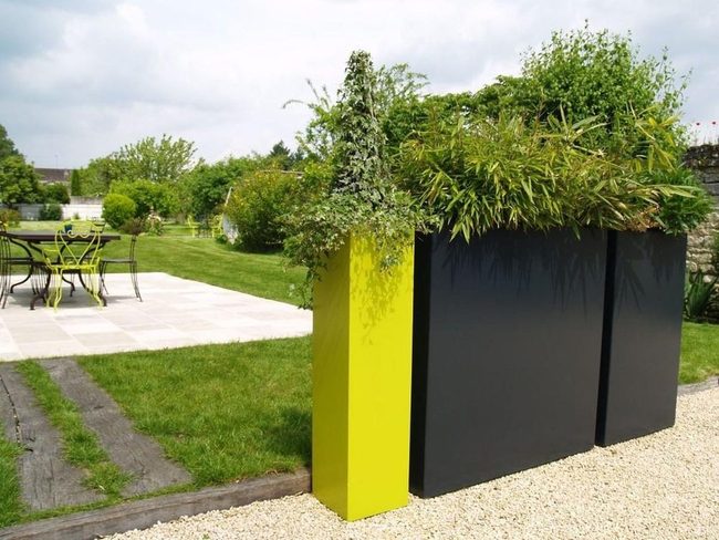 Yellow Planters Modern Garden Design