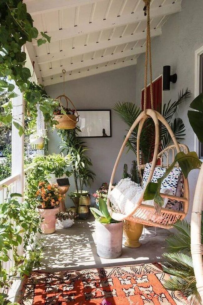 Wooden Swing Wrapped In Living Green