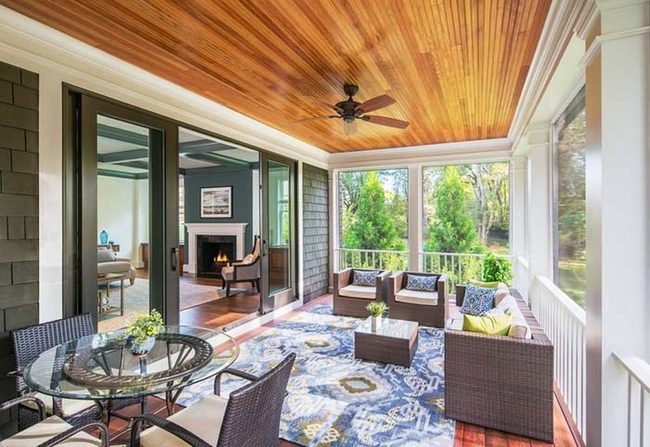 Deep Blue Porch Statement Rug