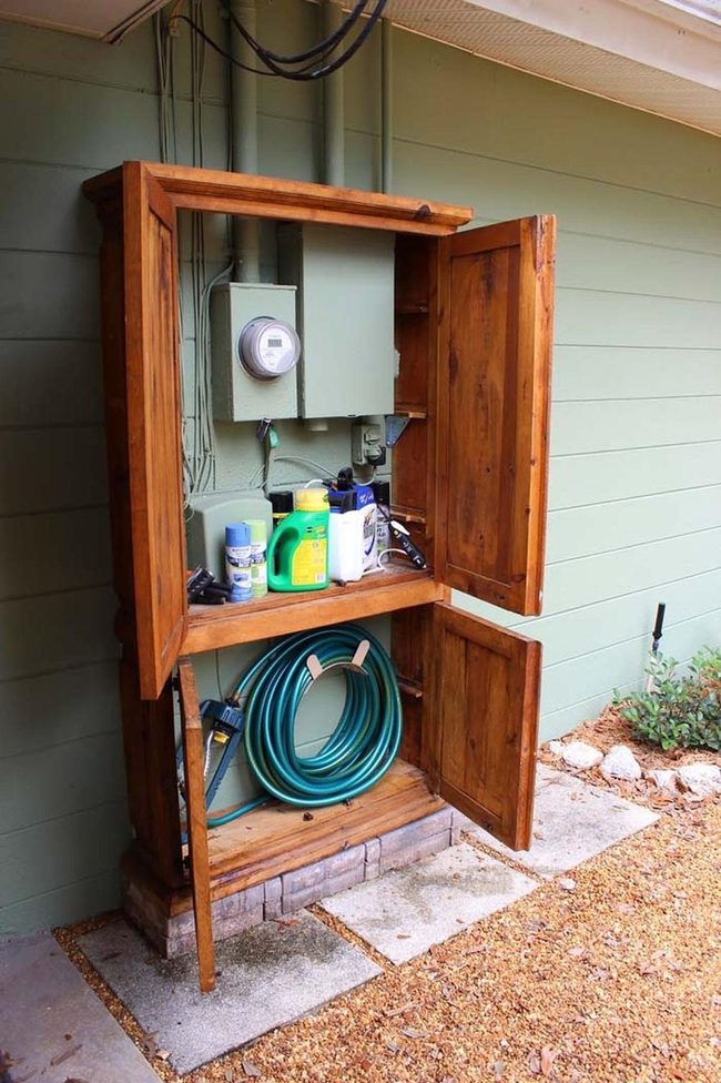 Salvaged Wood Garden Storage