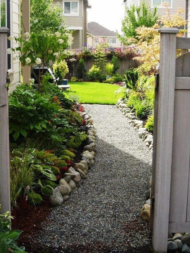 Gravel Side Yard Flower Path