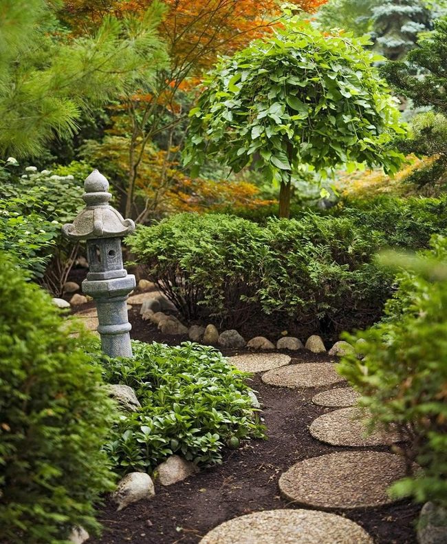 Winding Stone Pathways Through Garden