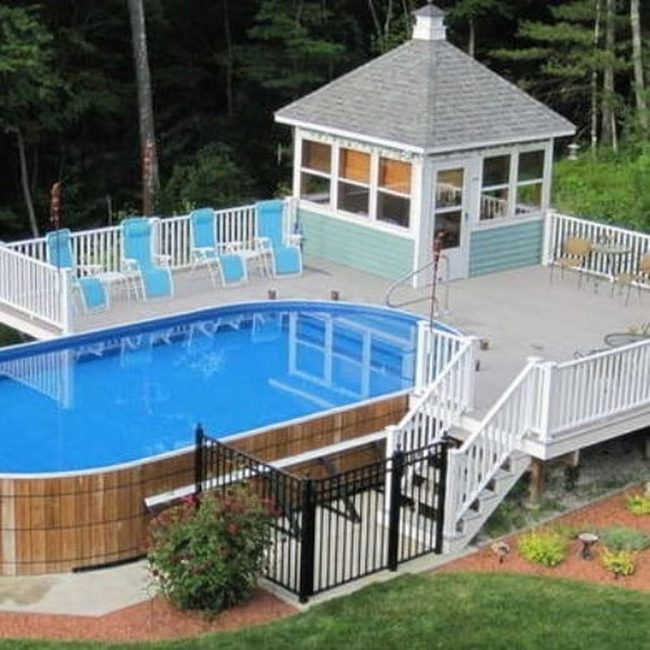 Poolside Lounge With Shade Structures