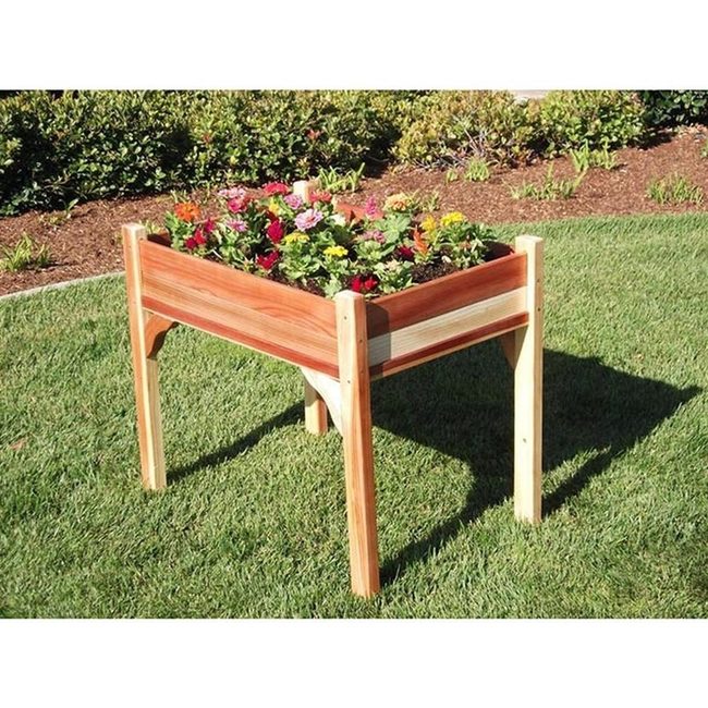 Redwood Raised Bed For Herbs