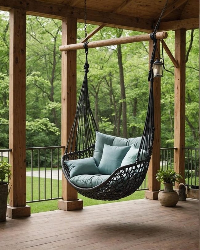 Suspended Fabric Relaxation Pod