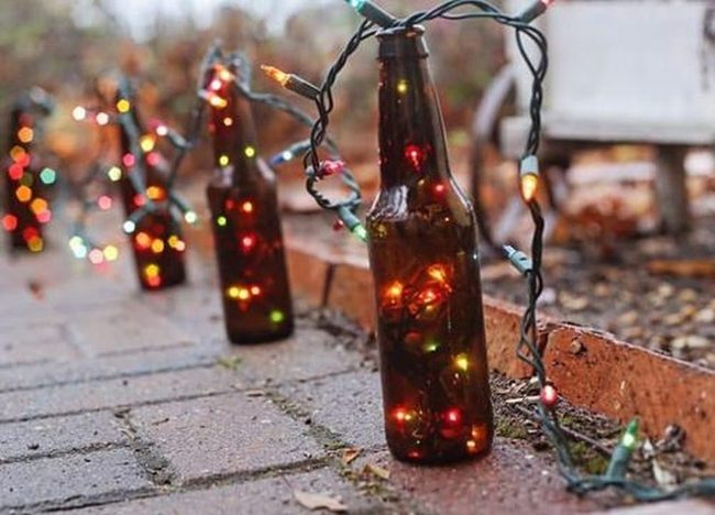 Recycled Bottles Glowing Garden Lights