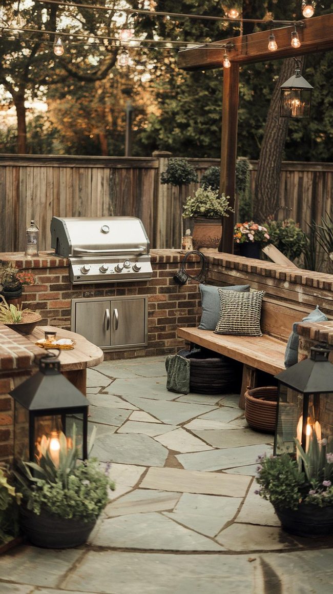 Brick Exterior Pantry Gathering