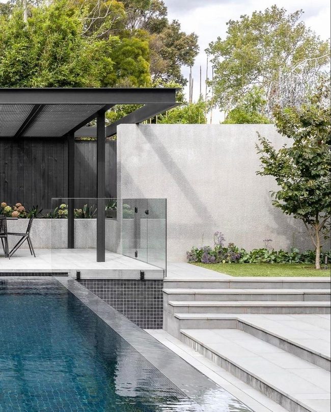Black Steel Frame Garden Boundary
