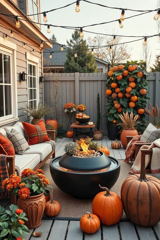 Burnt Orange Sectional Fall Gathering