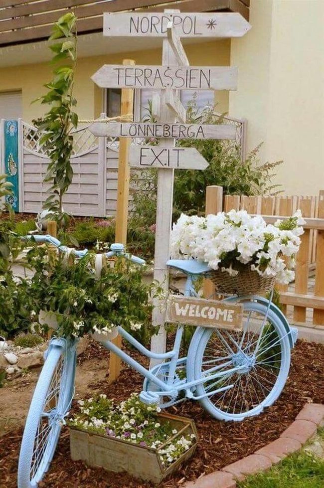Bicycle Basket Overflowing With Blooms