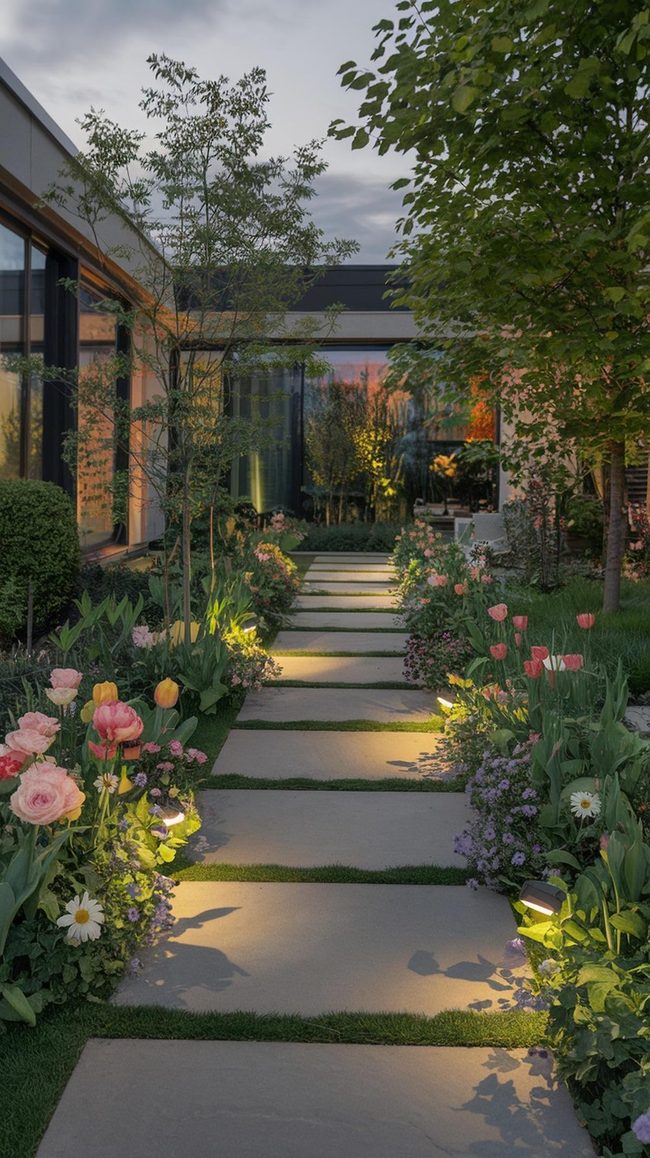 Stone Pathways Frame Patio Elegantly