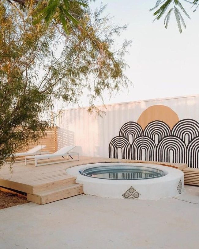 Poolside Black Geometric Wall Art