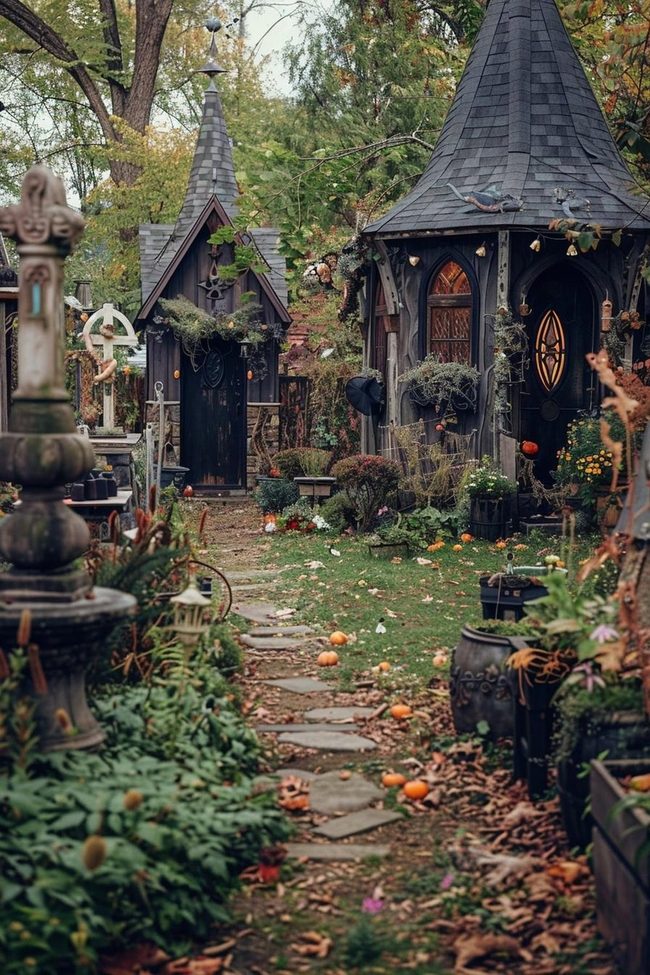 Stone Pathways Through Overgrown Plants