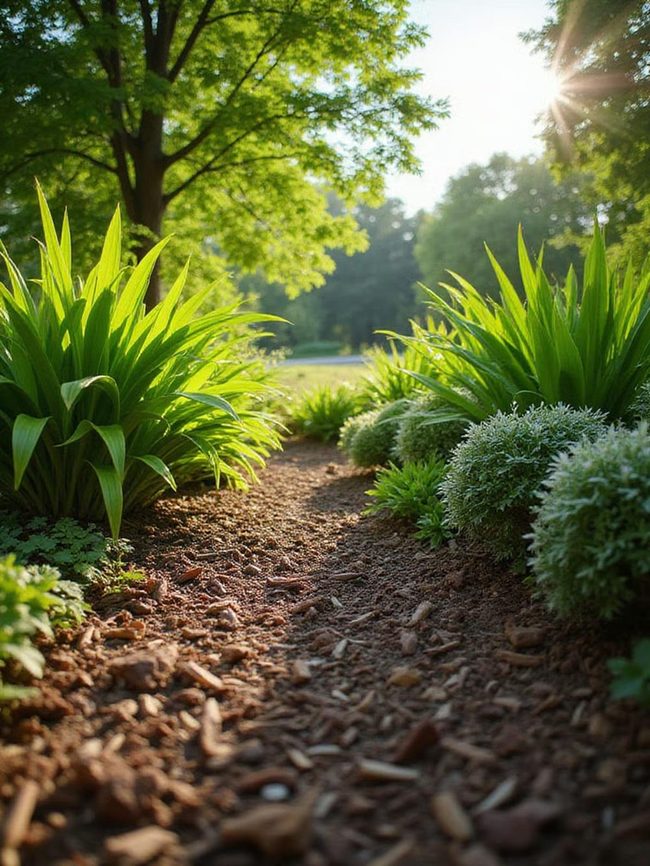 Colored Mulch Defines Outdoor Beds
