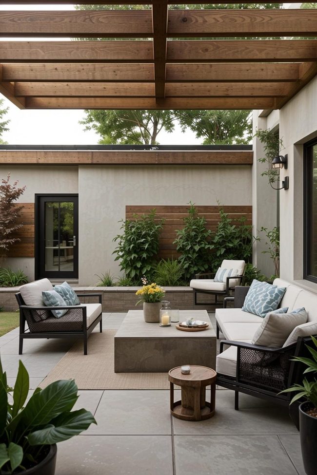 Minimalist Patio Water Features Patio