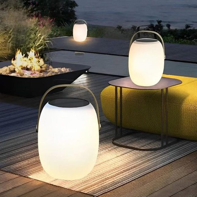 Lanterns And Fire Pit Oasis
