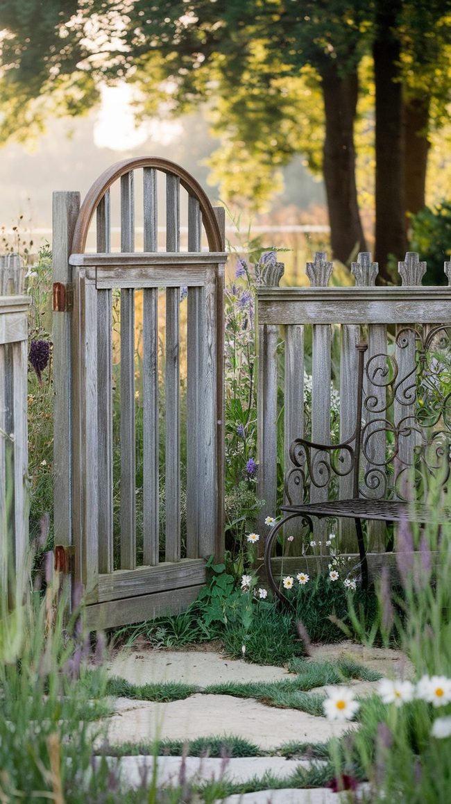 Gray Weathered Timber Fence