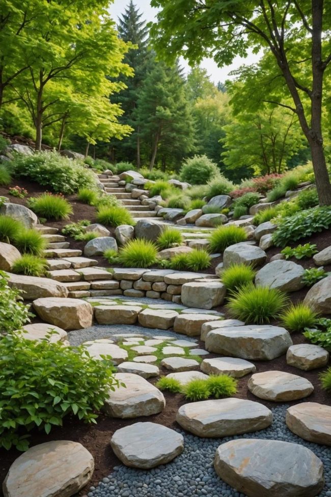 Stone Boulders Frame Hillside Views