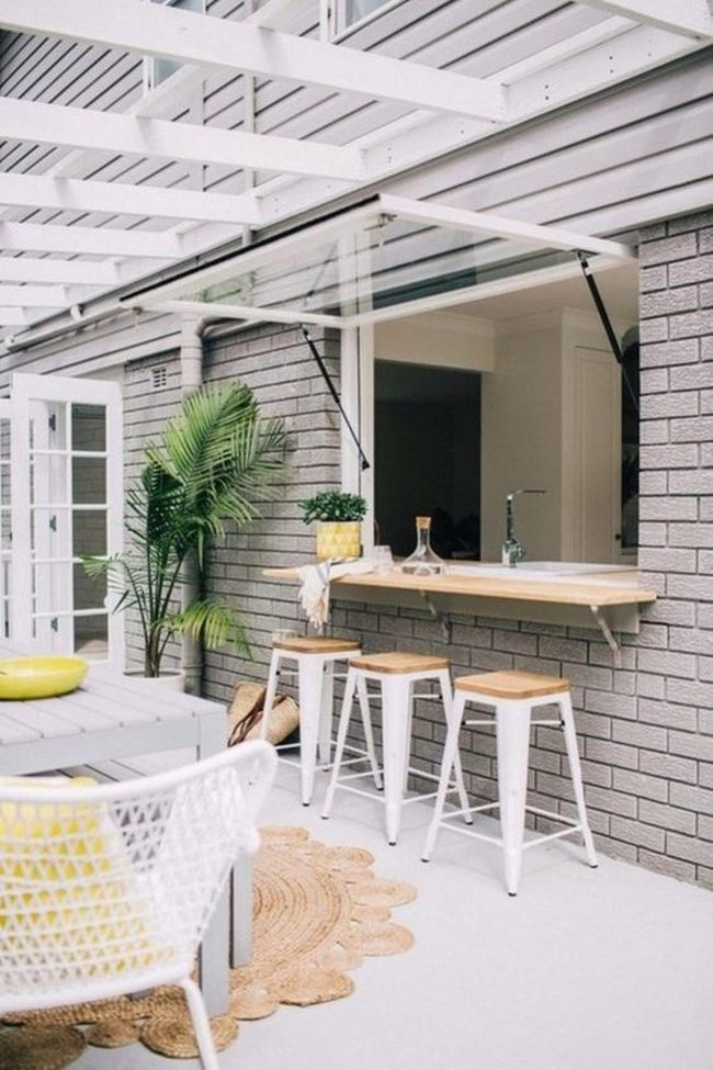 Gray Brick Modern With Natural Wood