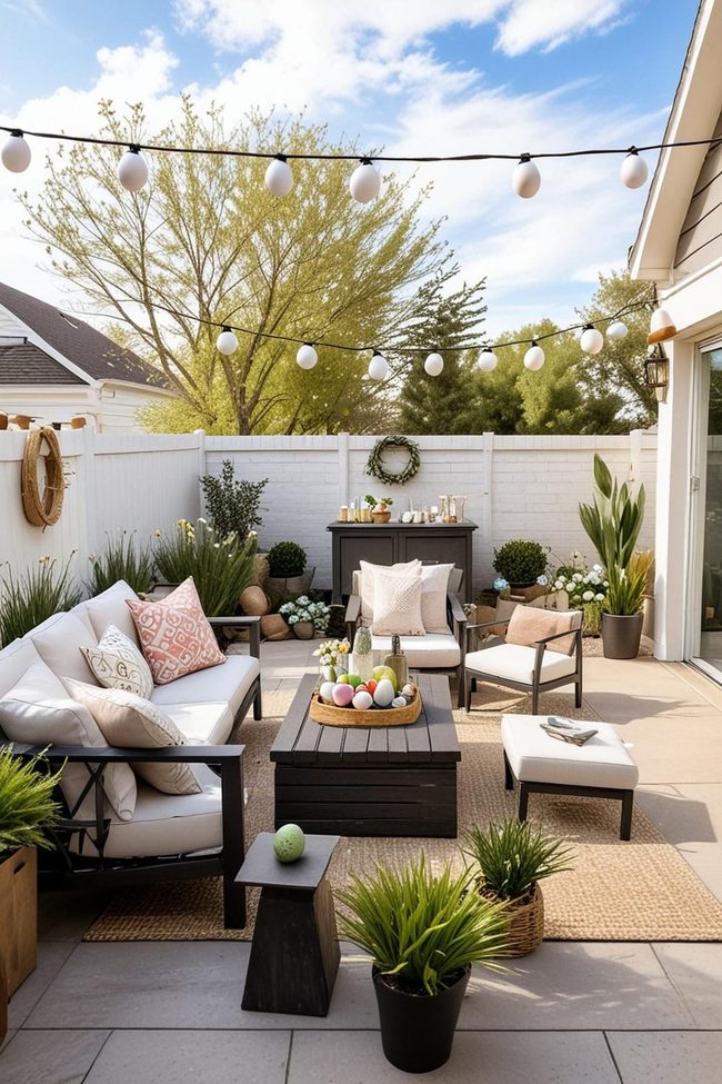 Colorful Backyard Easter Stations