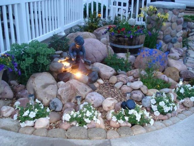 Stone Waterway With Toy Sailboat