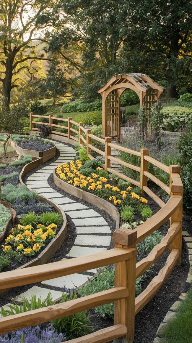 Curved Grain Fencing Flows Natural