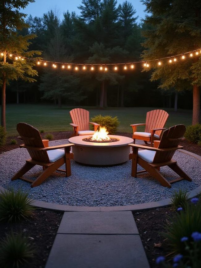 Sunken Stone Fire Pit Integration