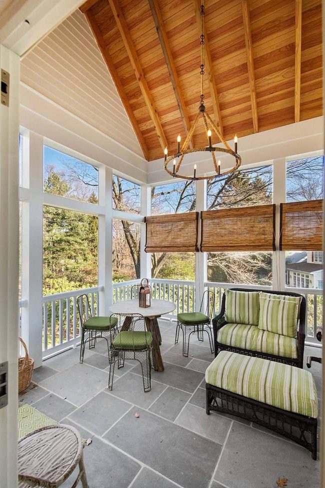 Natural Grass Coverings On Tropical Porch