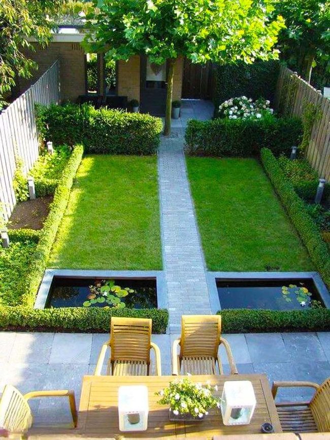 Stone Path Through Mirrored Garden