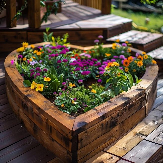 Heart-Shaped Garden Beds In Bloom